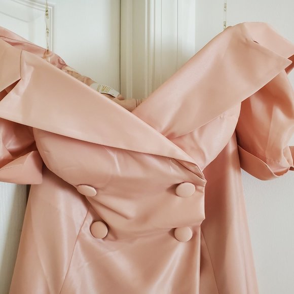 Sibel Yavuz Pink Double-breasted Coat Formal Dress - Picture 5 of 10